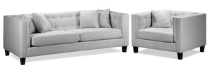 Astin Sofa and Chair and a Half - Grey