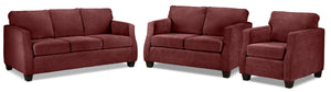 Agnes Sofa, Loveseat and Chair Set - Merlot