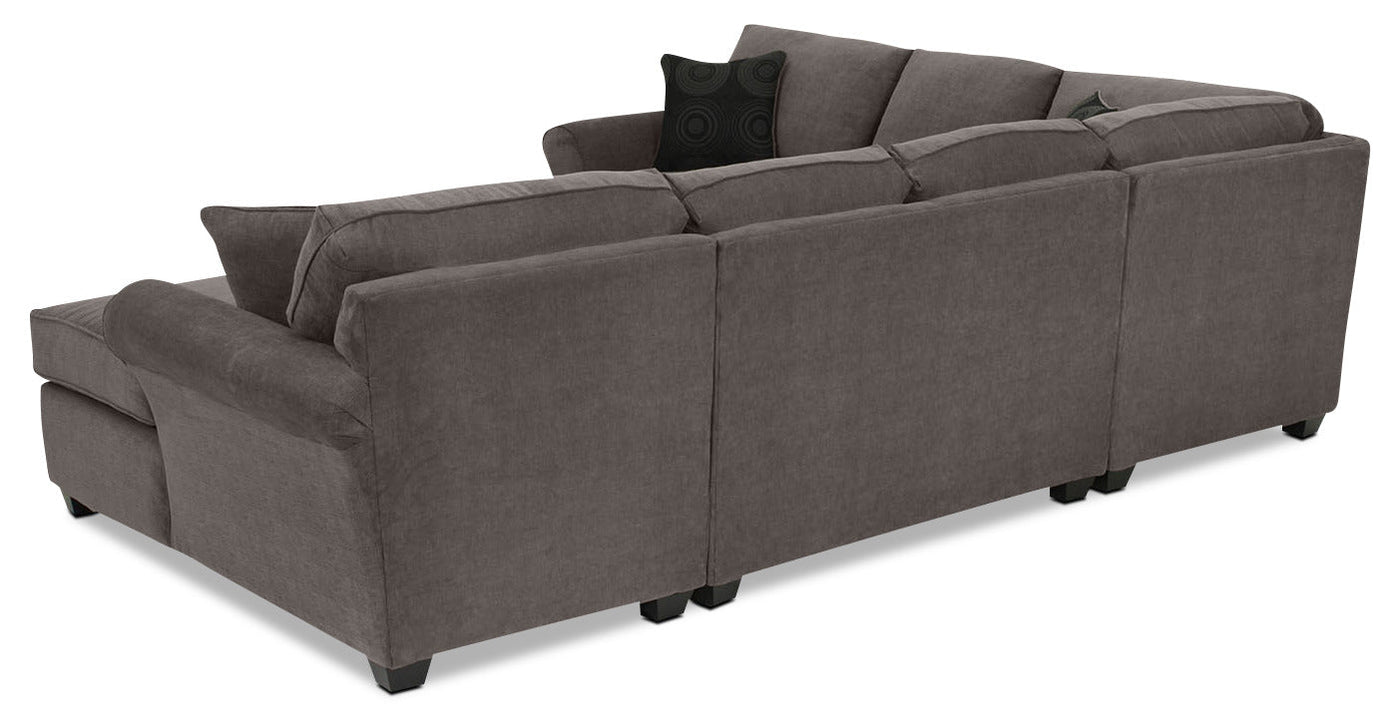 Althea 4-Piece Sectional with Right-Facing Chaise - Charcoal