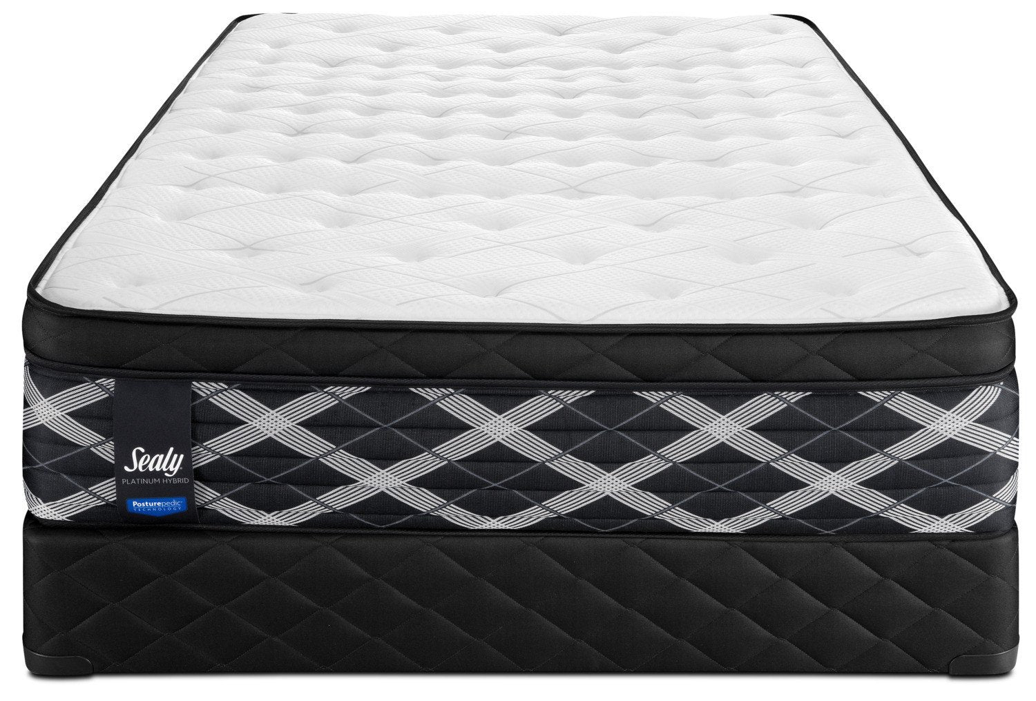 Sealy Figment Hybrid Cushion Firm Queen Mattress and Low-Profile Boxspring Set