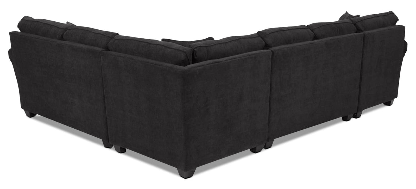 Althea 4-Piece Sectional with Left-Facing Chaise - Black