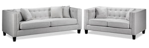 Astin Sofa and Loveseat - Grey