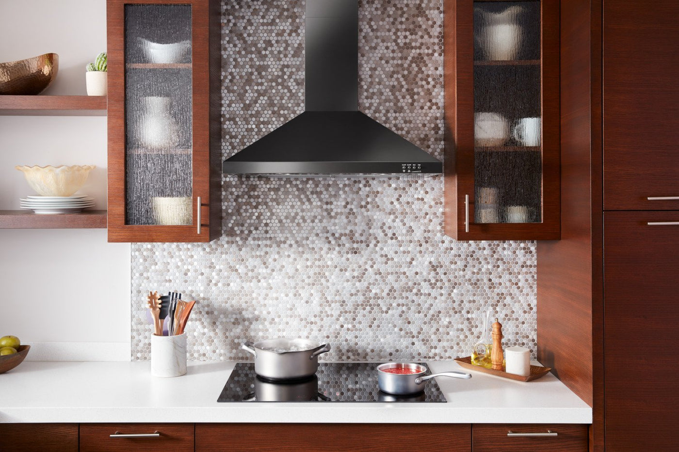 Whirlpool Black Stainless Steel 36" 400 CFM Canopy Wall-Mount Range Hood - WVW53UC6HV