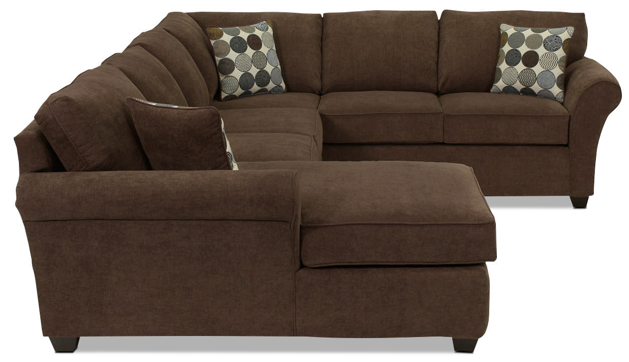 Althea 4-Piece Sectional with Left-Facing Chaise - Coffee