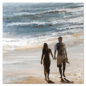 Walk on the Beach Canvas Painting (40" X 40")