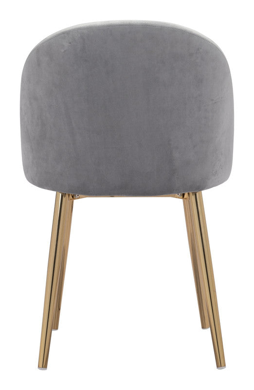 Nezh Elegant Dining Chair - Grey/Gold - Set of 2