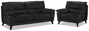 Braylon Sofa and Chair Set - Classic Black