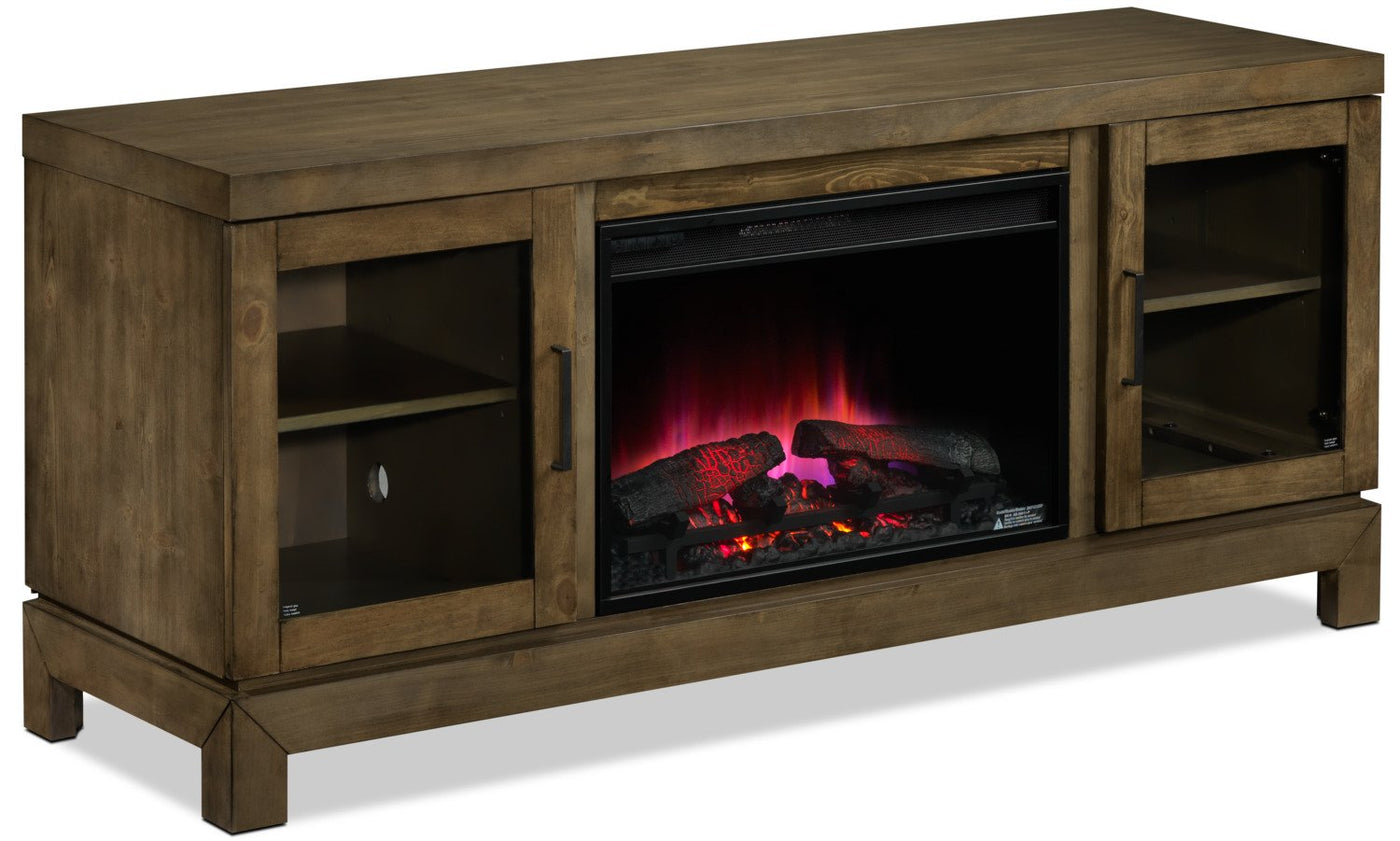 Berkeley Fireplace TV Stand - Grayish Brown