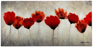 Red Blossoms Canvas Painting (60" X 30")