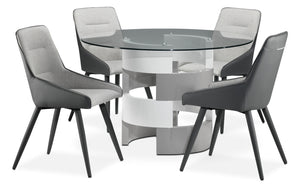 Gina 5-Piece Dining Set - Beige and Grey