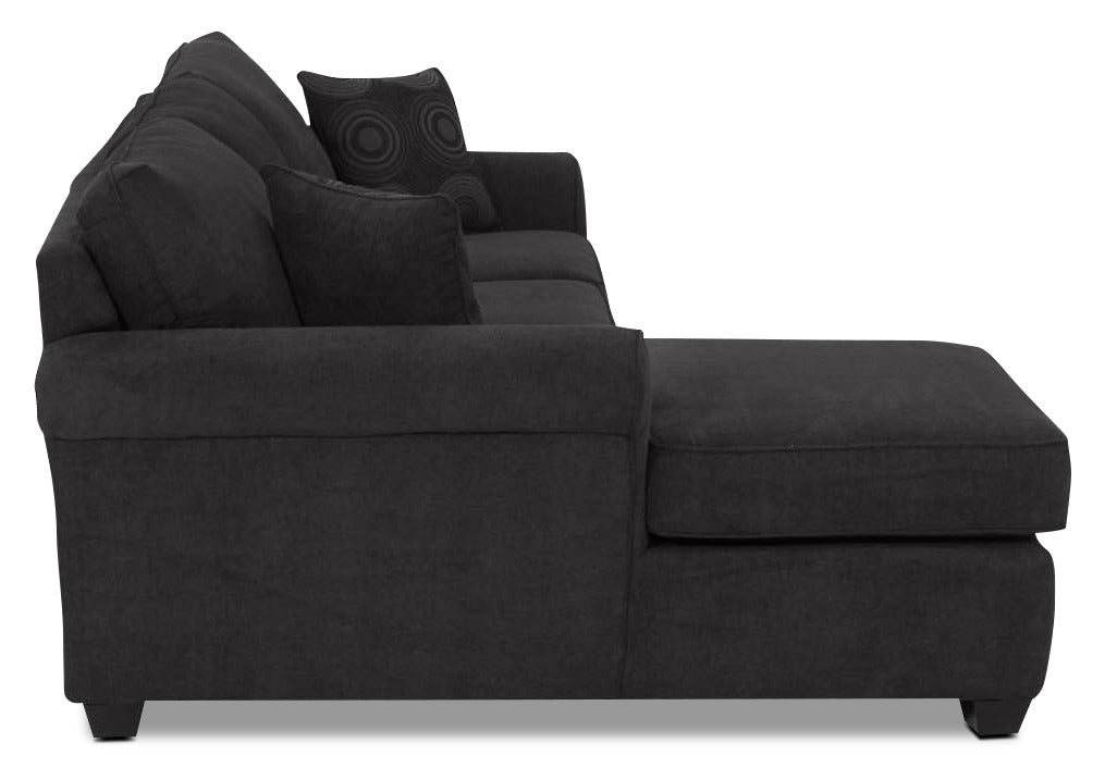 Althea 2-Piece Sectional with Left-Facing Chaise - Black