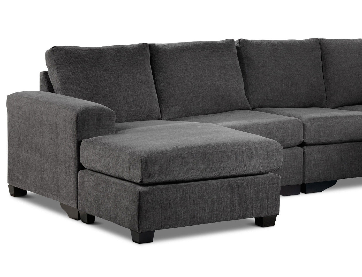 Danielle 3-Piece Sectional with Left-Facing Corner Wedge - Grey