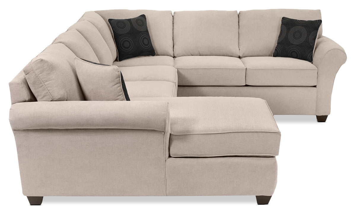 Althea 4-Piece Sectional with Left-Facing Chaise - Mocha