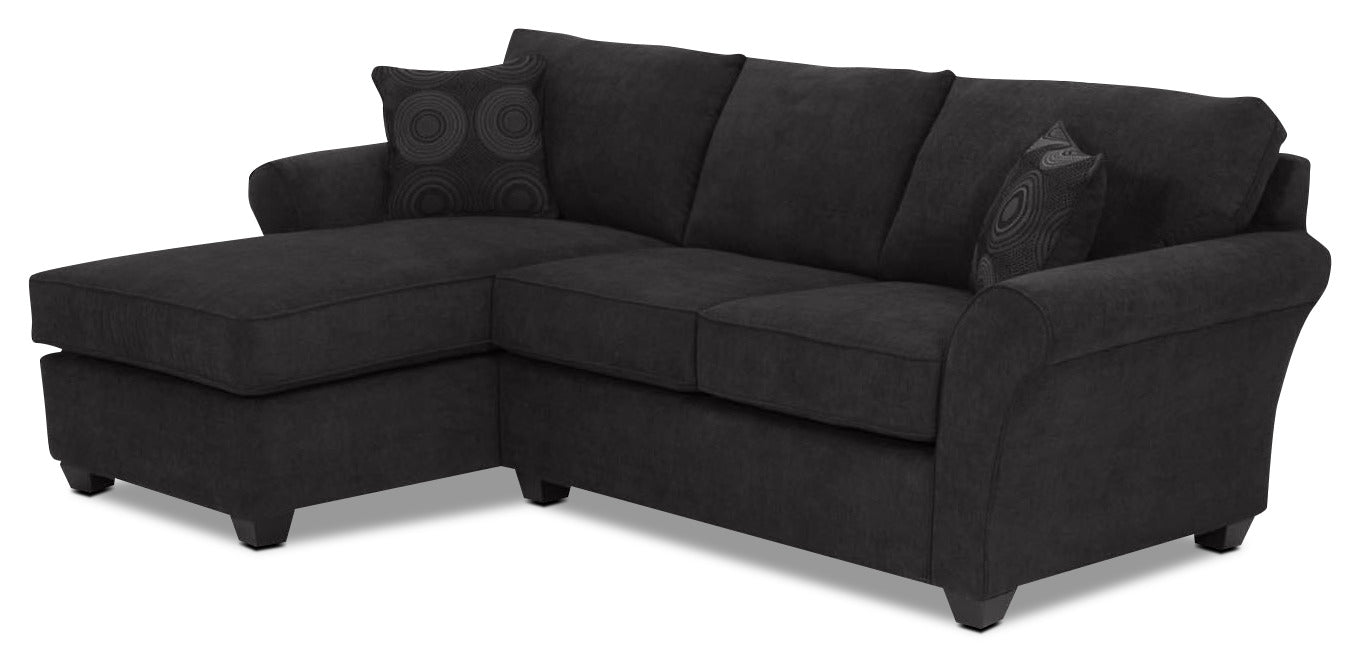 Althea 2-Piece Sectional with Left-Facing Chaise - Black