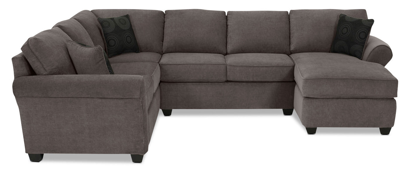 Althea 4-Piece Sectional with Right-Facing Chaise - Charcoal