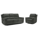 Roarke Reclining Sofa and Recliner Set - Charcoal