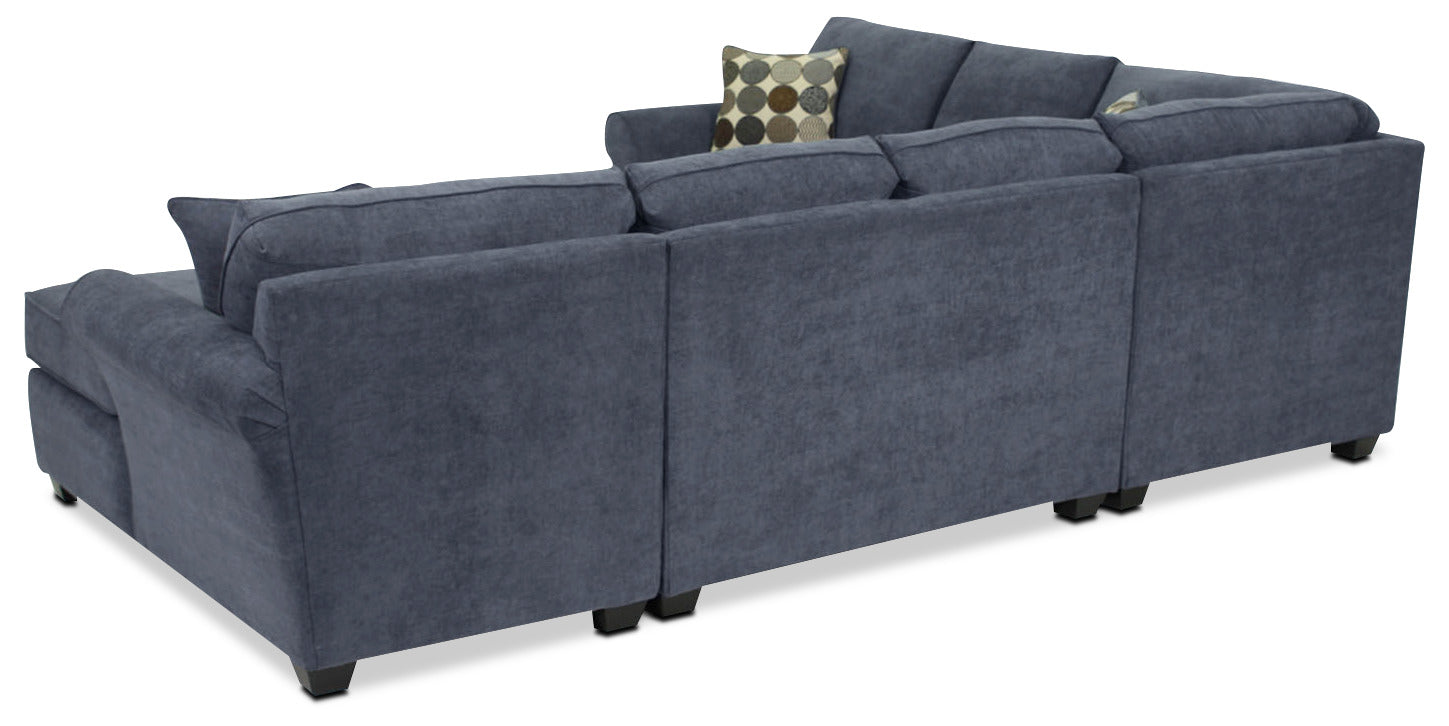 Althea 4-Piece Sectional with Right-Facing Chaise - Navy