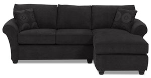 Althea 2-Piece Sectional with Right-Facing Chaise - Black