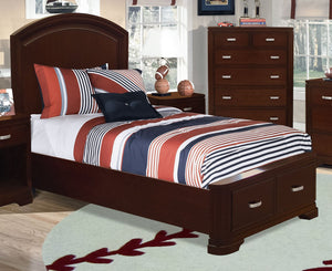 New Justin Twin Storage Bed - Deep Cherry