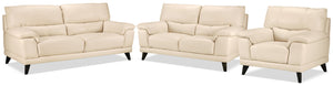 Braylon Sofa, Loveseat and Chair Set - Bisque