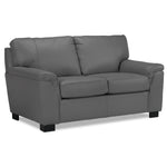 Reynolds Leather Loveseat - Grey