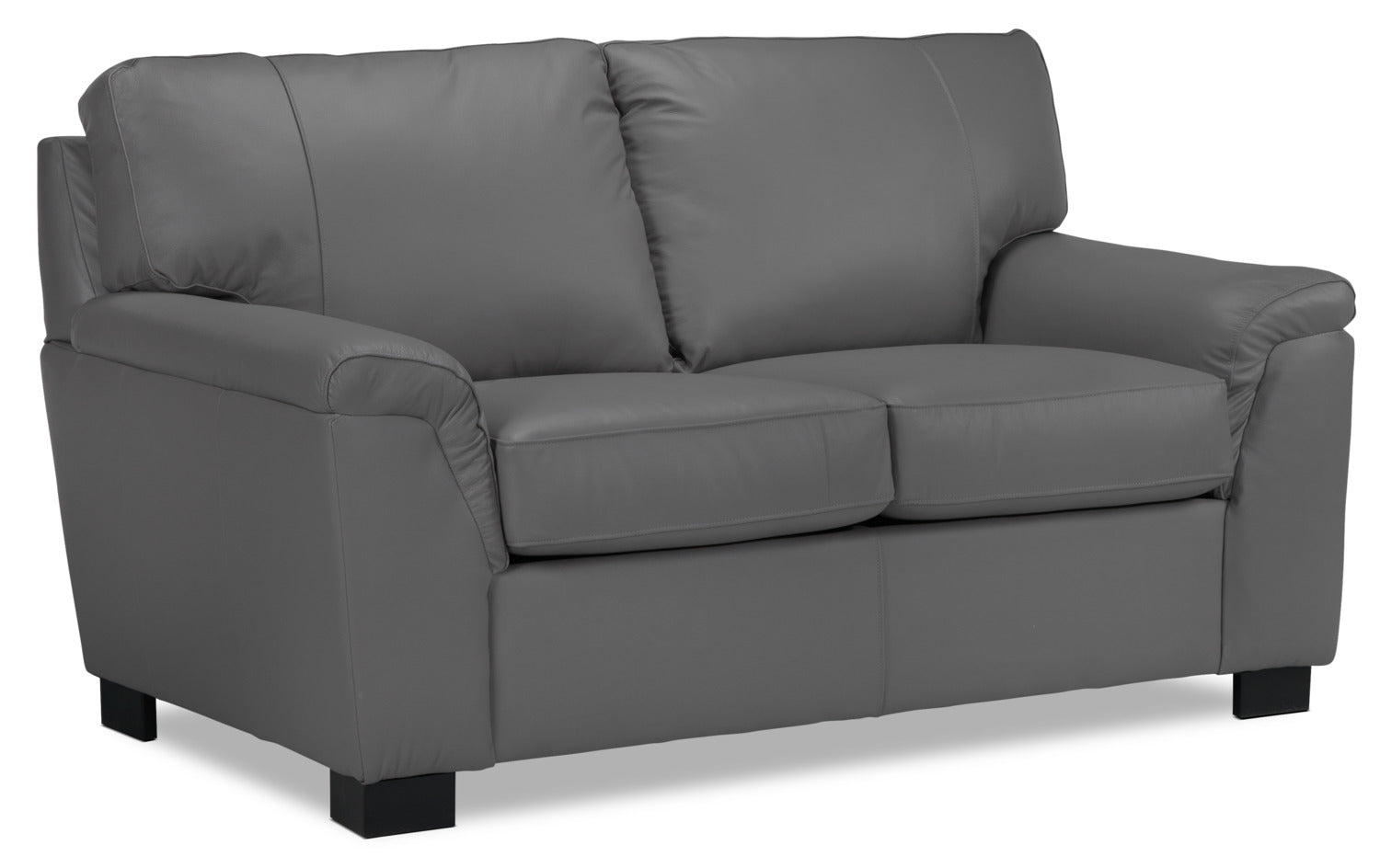 Reynolds Leather Sofa and Loveseat Set - Grey
