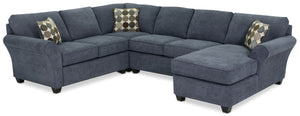 Althea 4-Piece Sectional with Right-Facing Chaise - Navy