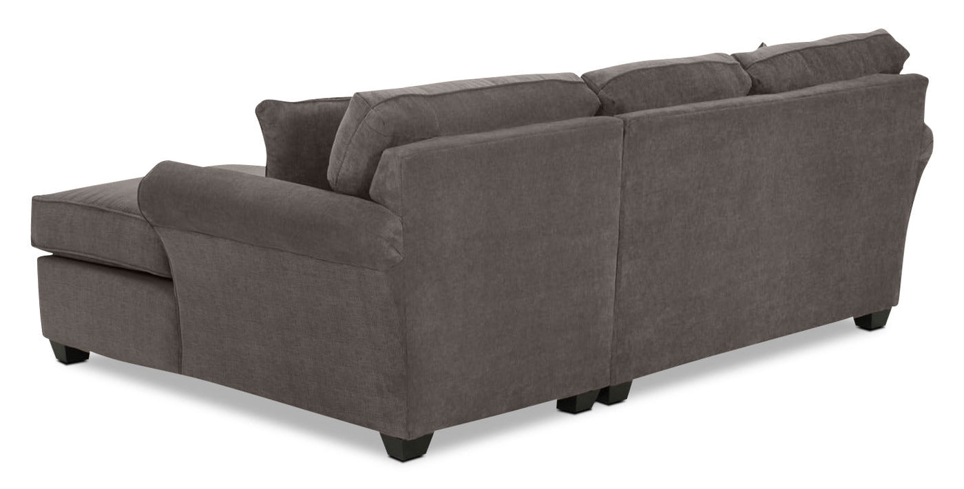 Althea 2-Piece Sectional with Right-Facing Chaise - Charcoal