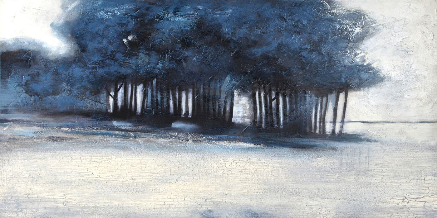 Blue Trees Canvas Painting (60" X 30")