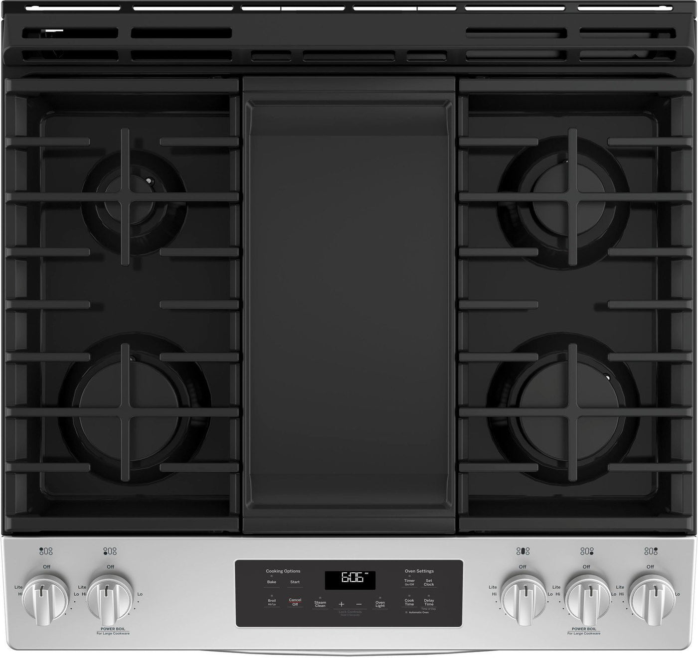 GE Premium Stainless Steel Appearance Slide-In Gas Range (5.4 Cu. Ft.) - JCGSS66SELSS