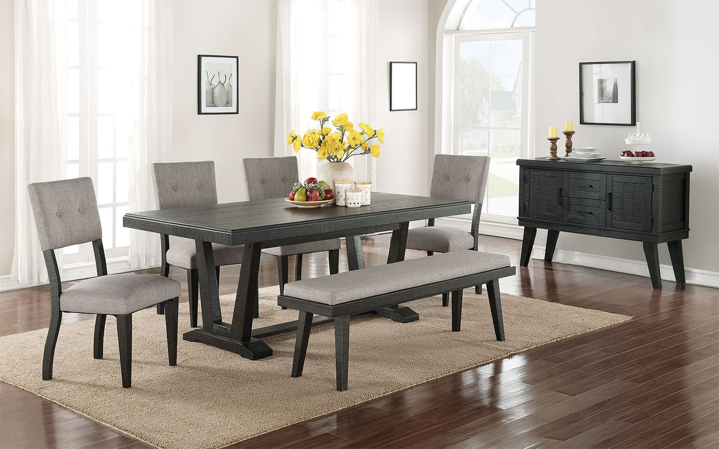 Imari 6-Piece Dining Room Set - Black and Grey