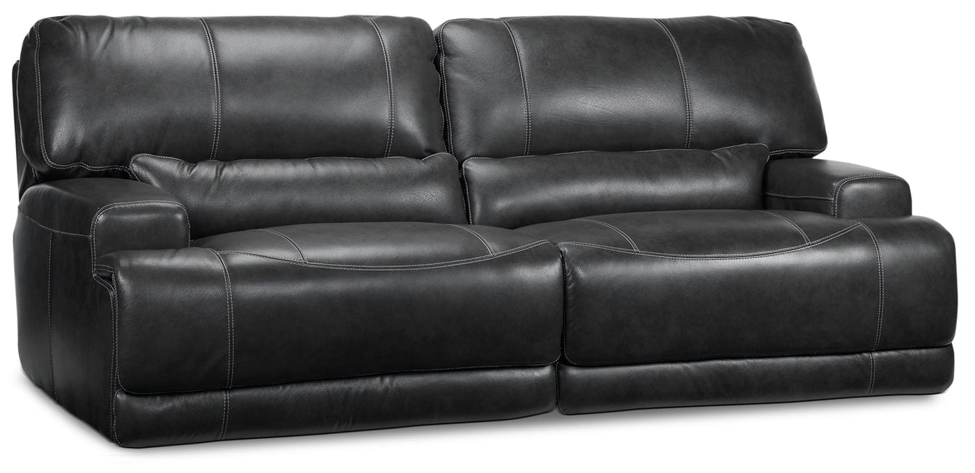Dearborn Power Reclining Leather Sofa and Recliner Set - Charcoal