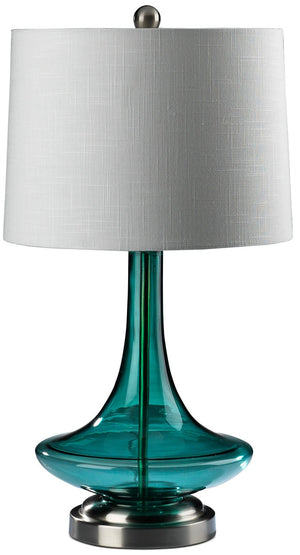 Jeanie 27" Table Lamp - Blue Glass