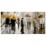 Walk In The Rain Canvas Painting (60" X 30")