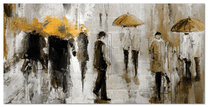 Walk In The Rain Canvas Painting (60" X 30")