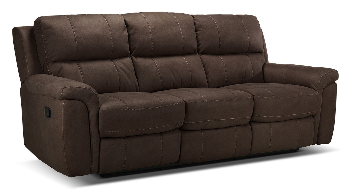 Roarke Reclining Sofa and Recliner Set - Walnut
