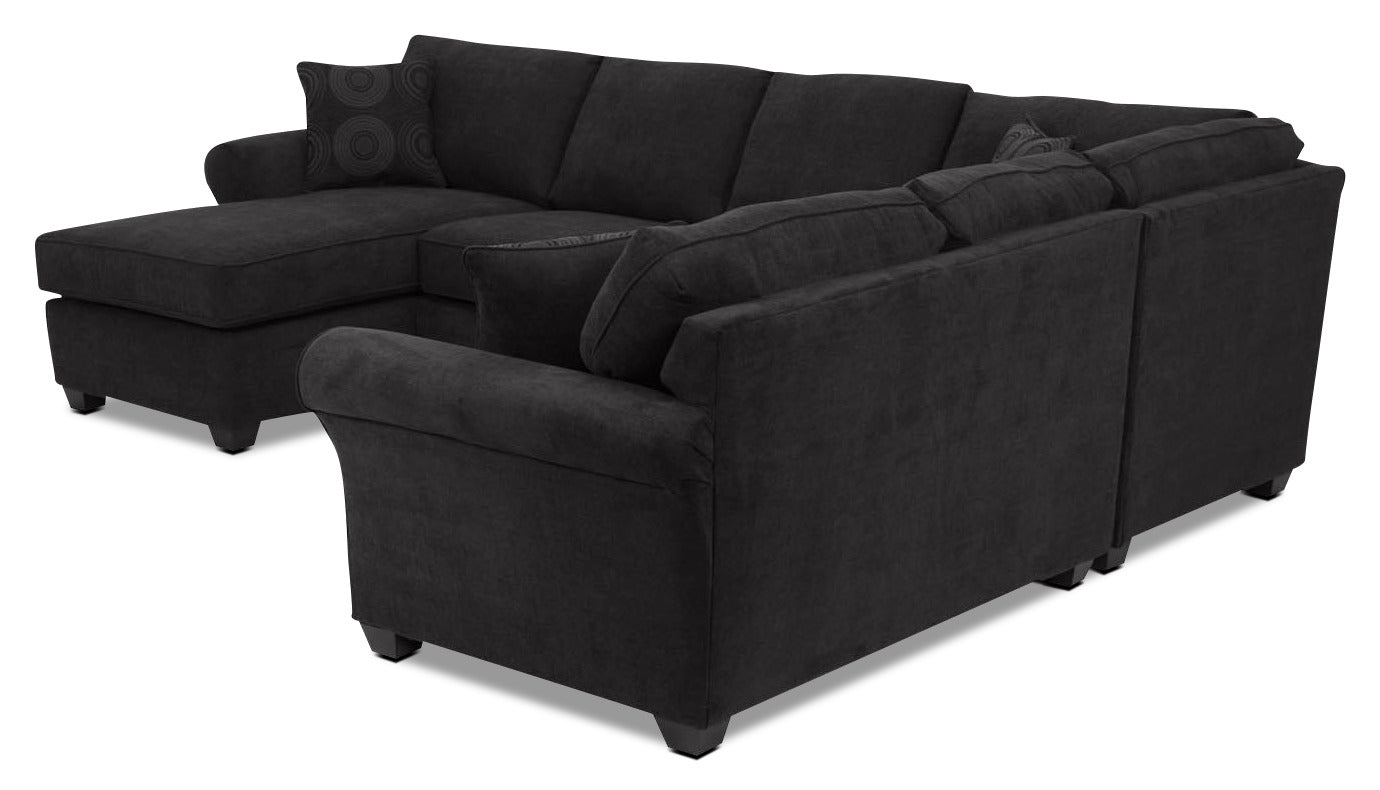 Althea 4-Piece Sectional with Left-Facing Chaise - Black