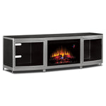 Gotham Fireplace Credenza - Silver and Black