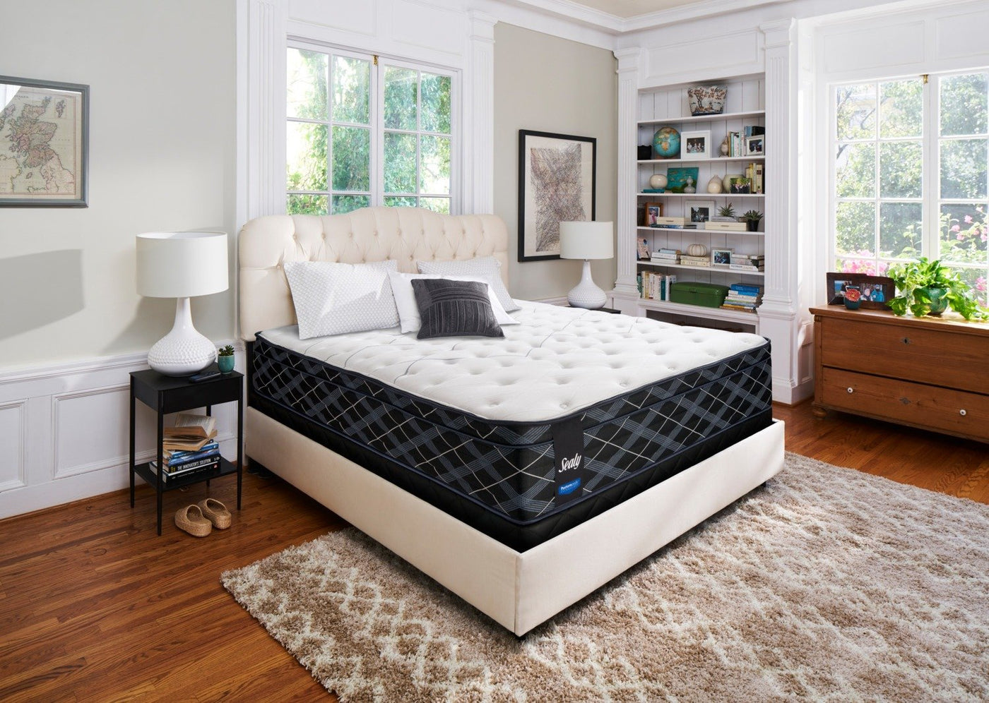 Sealy 5K Hybrid Firm King Mattress and Split Low-Profile Boxspring Set