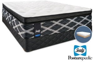 Sealy Mastery Hybrid Plush Queen Mattress and Low-Profile Boxspring Set