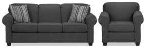 Aristotle Sofa and Chair Set - Graphite
