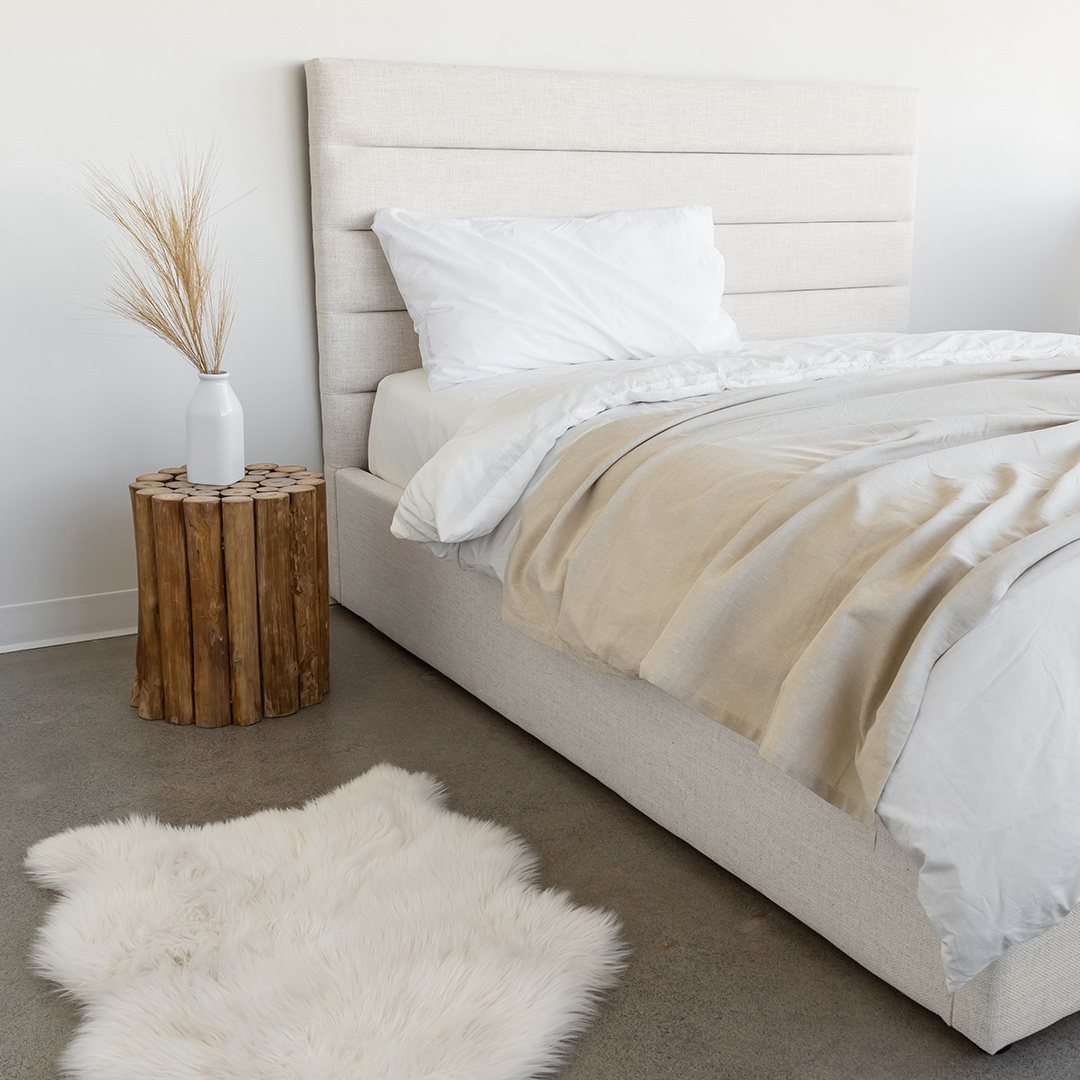 Kalasin Storage Platform King Bed - Cream