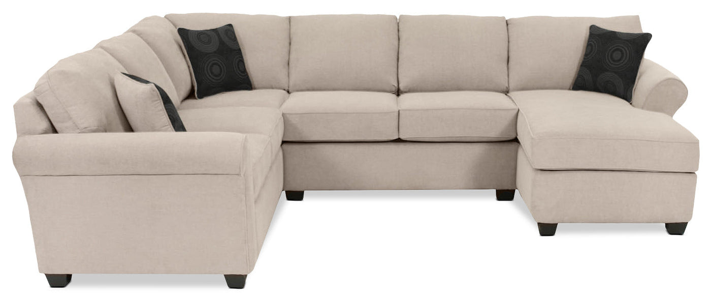 Althea 4-Piece Sectional with Right-Facing Chaise - Mocha