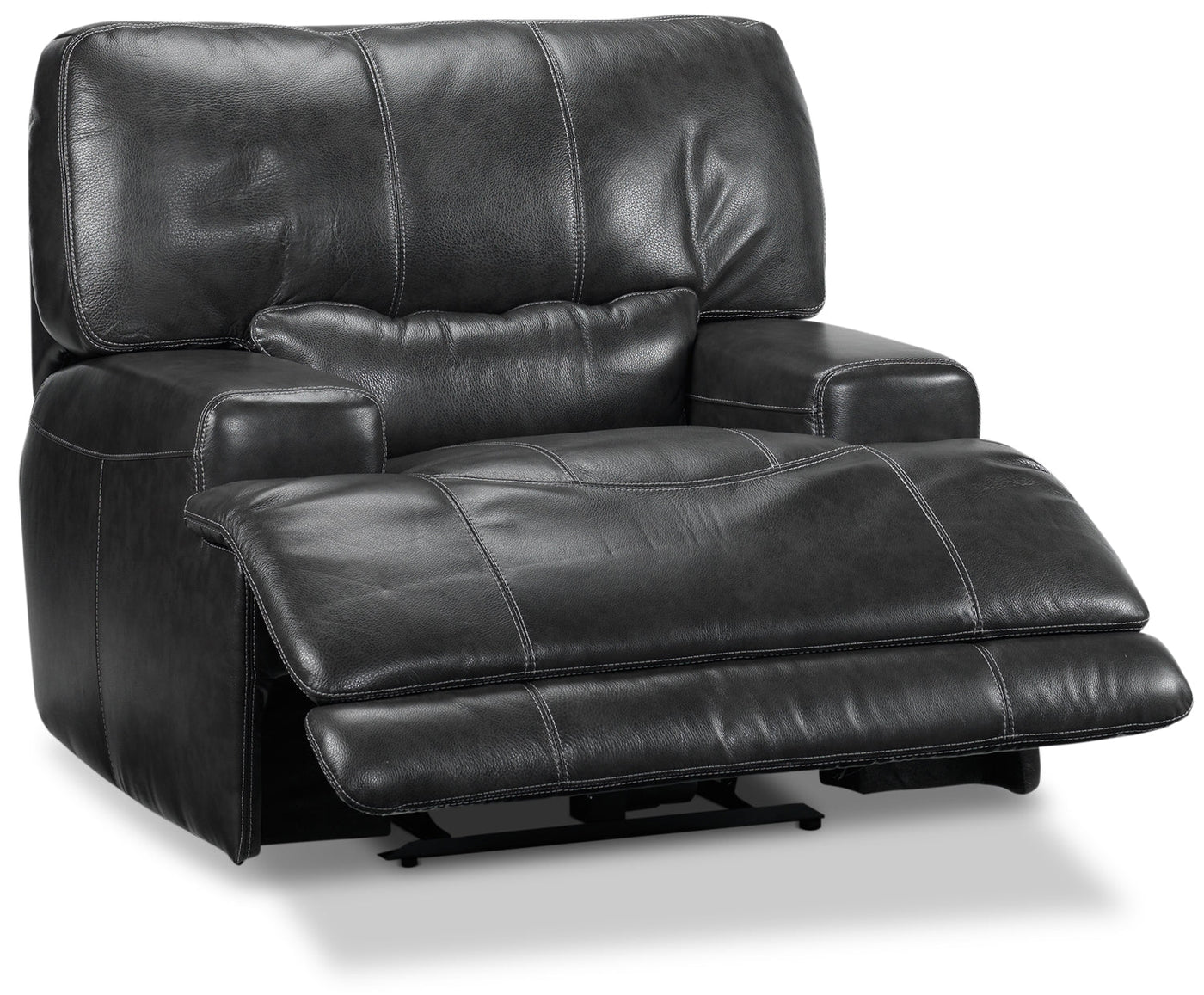 Dearborn Power Leather Recliner - Charcoal