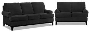 Crizia Sofa and Loveseat Set - Black