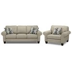 Drake Sofa and Chair Set - Taupe
