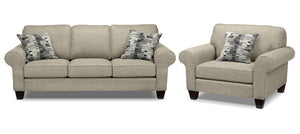 Drake Sofa and Chair Set - Taupe