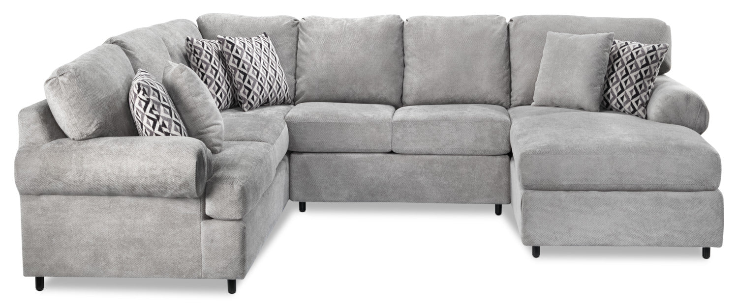Jupiter 4-Piece Sectional with Right-Facing Chaise - Ash