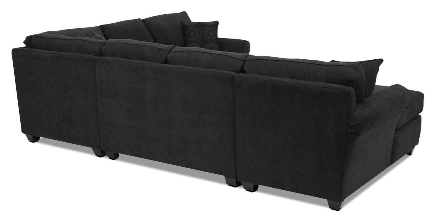 Althea 4-Piece Sectional with Left-Facing Chaise - Black
