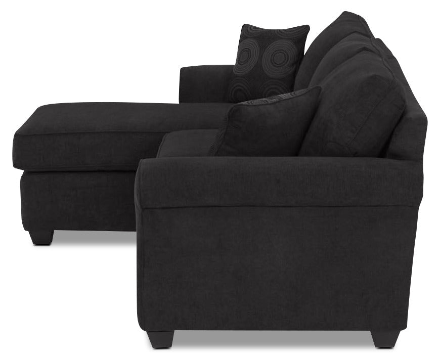 Althea 2-Piece Sectional with Left-Facing Chaise - Black